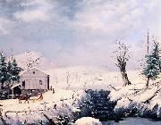 George Henry Durrie Winter in New England France oil painting artist